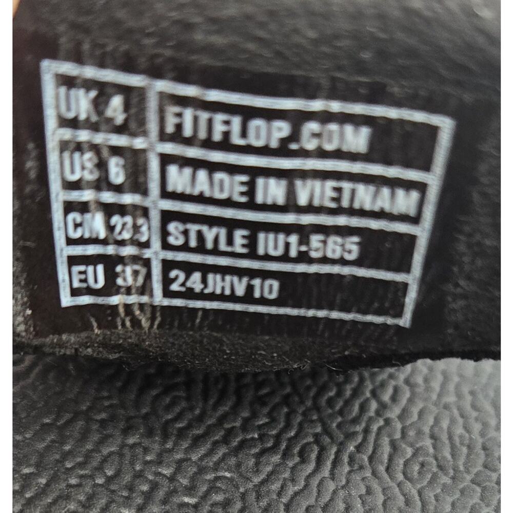 FitFlop Fino Beadie Button Black Post Toe Comfort Sandal Sz 6 - Picture 7 of 11